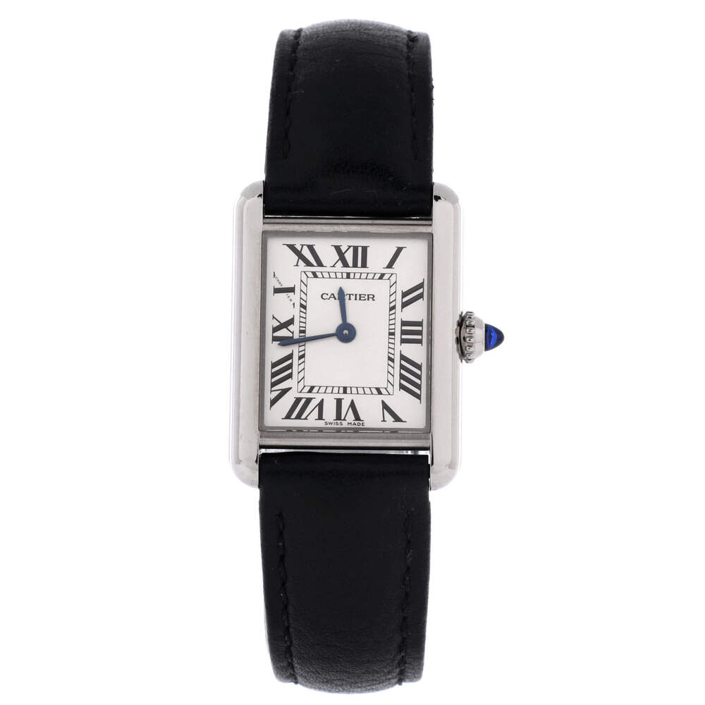 Cartier 22 Must de Cartier Tank Quartz Watch Stainless Steel and Leather
